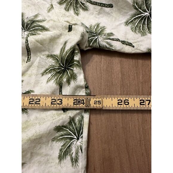 VINTAGE Ky's Men Button Up Shirt Large Palm Trees Hawaiian Short Sleeve Collar - Picture 5 of 6